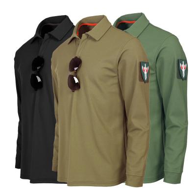 China Lapel QUICK DRY Military Long Sleeve Special Forces Men's Special Forces T-shirt Breathable Fitness Training Clothes for sale