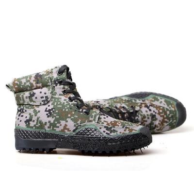 China Assets; Non-slip; Wear resistant; Breathable 3539 Chinese Military Camouflage Army Safety Shoes Vulcanized Sole Rubber Shoes for sale