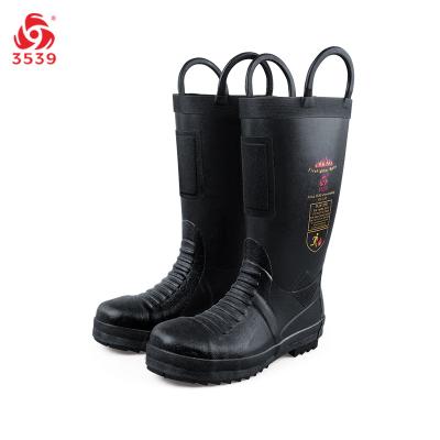 China 3539 EN15090 Anti-Slip ASTM Insulated Boots Fire Fighting Fireman Heavy Duty Firefighter Safety Boots for sale