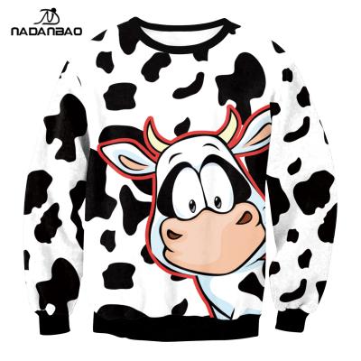 China NADANBAO QUICK DRY Oversized Wholesale Custom Hoodies&Sweatshirt Scares Wave Black Dot Printed Sweatshirt Casual Sweater for sale