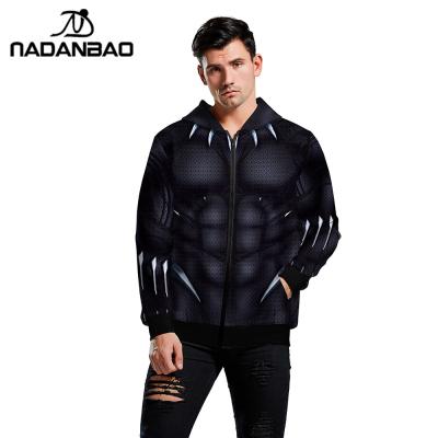 China Viable NADANBAO BRAND 2021 New Products Zipper Black Panther Hoodie Men Costume 3d Printed Hoodies for sale