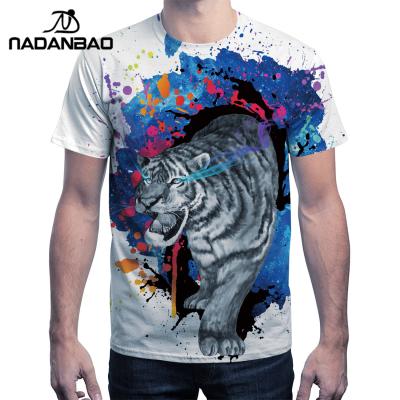 China 2021 NADANBAO Anti-Shrink Brand T-shirt Design 3D Tiger Couples Fresh Digital Printing Best Selling T-shirt for sale