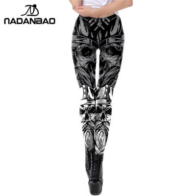 China Elasticity NADANBAO Custom Women's Pattern Printed Skinny Mid Rise Full Length Pantyhose Gaiters for sale