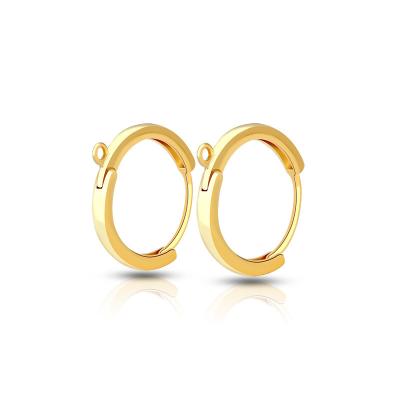 China Real CLASSIC Hot Selling Trendy 18K Gold Huggie Earring 18K Yellow Gold Small Circle Earring for sale