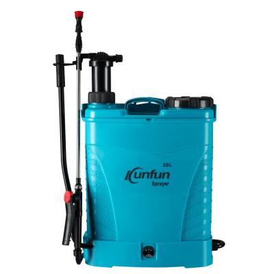 China High efficient KUNFUN 2 in 1 backpack electric rechargeable battery and manual power agricultural sprayer for sale