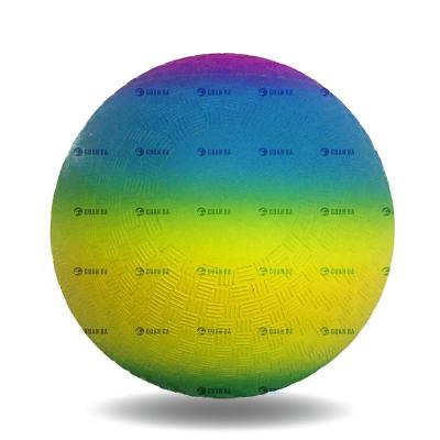 China Promotional Toy PVC Inflatable Round Rainbow Color Custom Stress Ball for sale