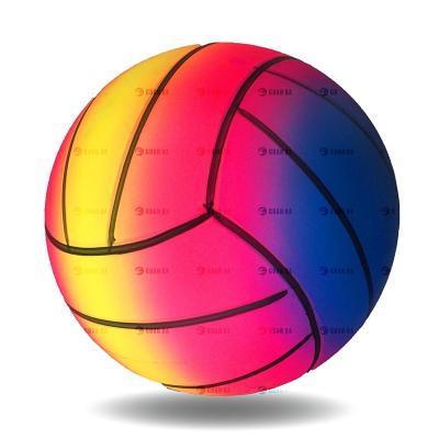 China Toy Fitness Ball Rainbow Color Children's Inflatable Toy Bounce Ball for sale