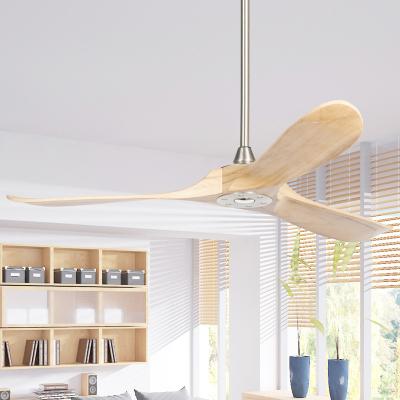 China Original 52 Inch Household Haiku Minimalist Design Slient Energy Saver DC Brushless Motor Forward and Reverse Wood Wings Ceiling Fan Without Light for sale