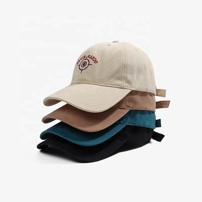 China Fashion 6 Panel Unstructured COMMON Embroidery Cotton COMMON Vintage Distressed Baseball Cap for sale