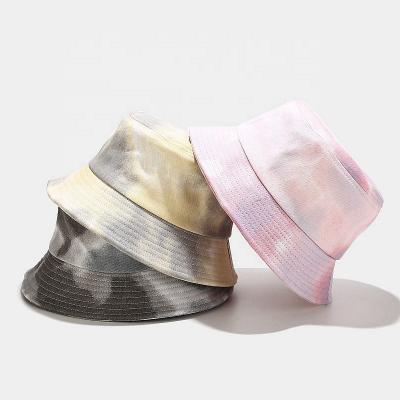 China Fashionable Unisex Tie Dye 100% Cotton Wide Brim Travel Packable Beach Bucket Hat for sale