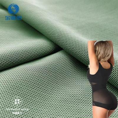 China Stain Repellent China supplier 190g 70d*280d 85 nylon 15 Spandex control power mesh fabric for waist and corset for sale