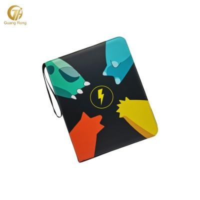 China Fashion Double Sided Transparent PP Card Book Portable Iron Clip Fixed Multi Pattern PU Environmental Protection Album Bag for sale