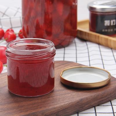 China Wholesale 3oz 100g Food Grade Empty Honey Fruit Jelly Jams Small Clear Glass Jar With Metal Lid for sale