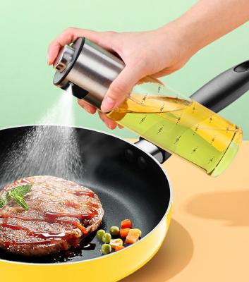 China No Peculiar Smell 300-400ml Oil Spray Bottle BBQ Oil Spray Can Kitchen Spray Oil With High Pressure Spout And Stainless Steel Lid for sale