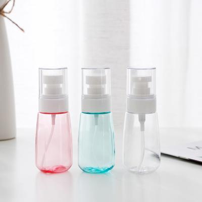 China Minimalist 50ml 60ml 80ml 100ml Empty Cosmetic Glass Bottles With Plastic Sprayer For Perfume And Essential Oil With Lid for sale