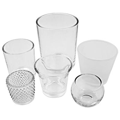 China Minimalist 50-200ml Transparent Simple Glass Candle Holder Cup DIY Windproof Mug for sale