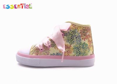 China Nice Vulcanized Children'S Casual Shoes Satin Laces Printing PU Upper for sale