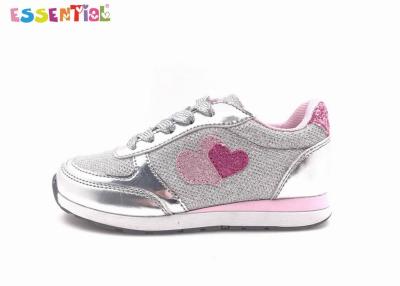 China Shiny Girls Slip On Sneakers Diamond Patent PU And Strip Printed Fabric for sale