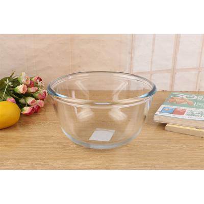 China Sustainable Factory Directly Supply Salad Bowl Kitchen Utensils Transparent Mixing Bowl Heat Resistant Glass for sale