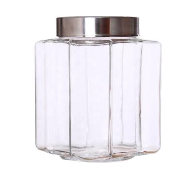 China 16oz Ruguilar Glass Mason Jar Sustainable Custom Empty Mouth Food Storage With Metal Lid for sale