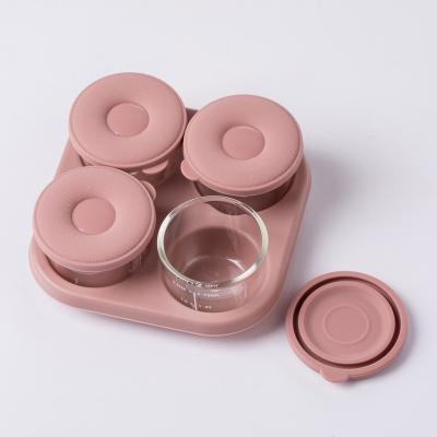 China Minimalist Jordan Judy 4pcs Baby Complementary Food Container Set With Lids Complementary Box Cardboard Kids Storage Classic Round for sale