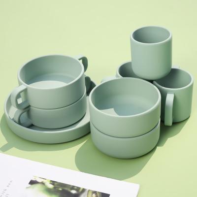 China Viable factory price free sample stocked porcelain kitchen baby silicone customized dinner dishes dish bowls for sale