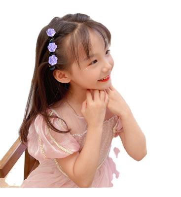 China Sweet Kids Girl Hair Clip Little Girl Braid Hair Artifact Headdress Red Purple Hair Ornament for sale