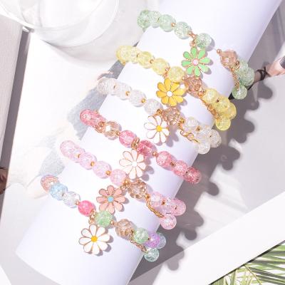 China New FASHIONABLE Explosive Crystal Beaded DIY Simple Color Daisy Bracelet for sale