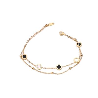 China TRENDY simple women's double - layer bracelet with niche design for sale