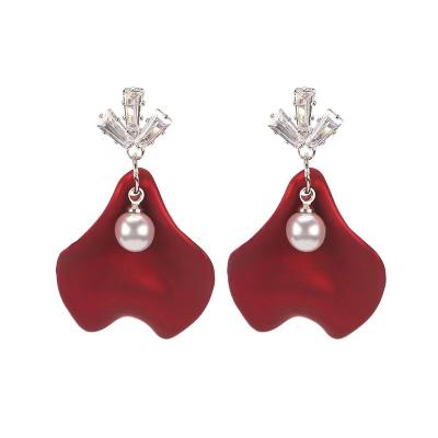 China FASHIONABLE red series of female Chinese red earring national wind for sale