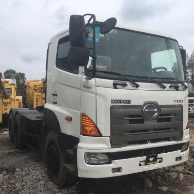 China Leather used condition 6x4 wheels main tractor hino700 hino 700 dump truck for sale