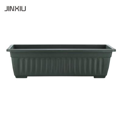 China Classic Outdoor Plastic Planter Pots Rectangular Garden Planters for sale