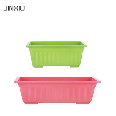 China Morden / Simple Plastic Rectangular Planter Window Pots Garden Pot With Saucers for sale