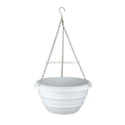 China Morden Plastics Hanging Wall Decor Planter White Color With Metal Chain for sale