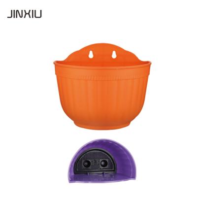 China Wholesale JINXIU SINGLE Hang Colored Wall Mounted Plant Plastic Decorative Pots for sale