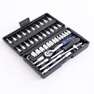 China Repair 46pcs Socket Wrench Set Tool Auto Repairing Combination Box Spanner Socket Set for sale