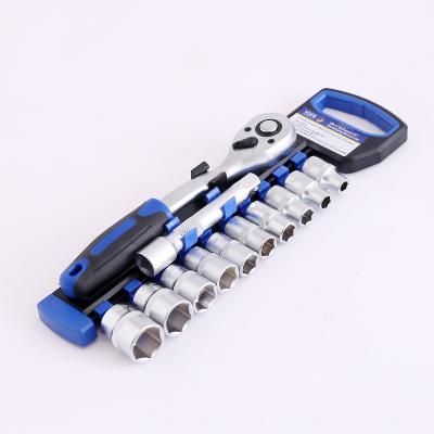 China Repair Portable Hardware Tool 1/4 12pcs Wrench Socket Set Auto Repair Socket  Wrench Set for sale