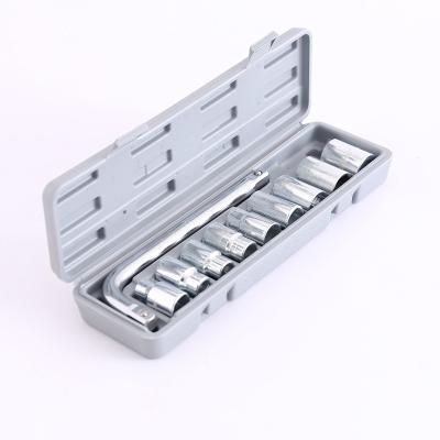 China Repair Customized Silver 10pcs Socket Set Tool Portable Manual Tools Wrench Socket Set for Repair for sale