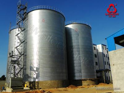 China Assembly Flat Bottom Hot galvanized steel silo use for storage maize/soya/wheat for sale