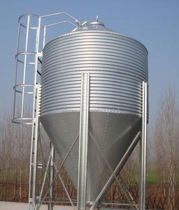 China Assembly Feed Storage Bin use in feed factory with steel cone bottom for sale