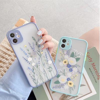 China Customization Dirt-resistant Phone Case Covers Silicone Cell Phone Cases Flower 2 in 1 for iphone 11 max xs xr xs pro for sale