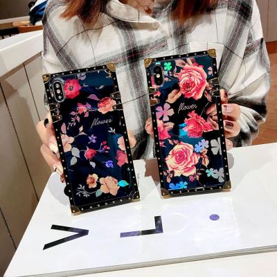 China Luxury Square Anti-fall Fashion Flower Cell Phone Case For Samsung Galaxy A20s S20 Ultra Plus Note9 10 A51 A71 Phone Casing for sale