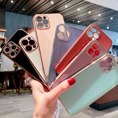 China Shockproof Luxury Plating Camera Protect Smartphone Phone Cases For Samsung Galaxy S21 Ultra Back Cover 5G Phone Case For S21plus S30 for sale