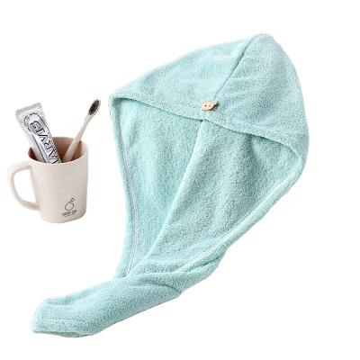 China QUICK DRY Shower Spa Wrap Hair Dryer Hat Microfiber Terry Turban Head Dry Hair Towel for sale