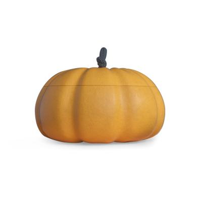 China Hot Selling Halloween Candle Holder Pumpkin Shape Cement Candle Party Concrete Jar With Lids Halloween Day For Home Hotel for sale