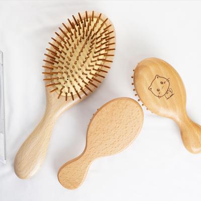 China BAMBOO Premium Wooden Bamboo Hair Brush Improve Hair Growth Wooden Hair Brush Prevent Hair Loss Comb Bamboo Teeth for sale