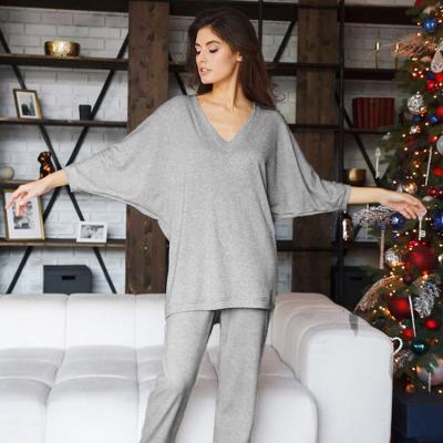 China Thermal Winter 2 Piece Couples Pajamas Set Long Sleeve Pants Pure Cotton Sleepwear Home Wear Pajamas For Women Female Home Service for sale