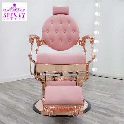 China Modern Barber Suppliers Speway Pink Salon Chair Used Barber Chairs For Sale for sale