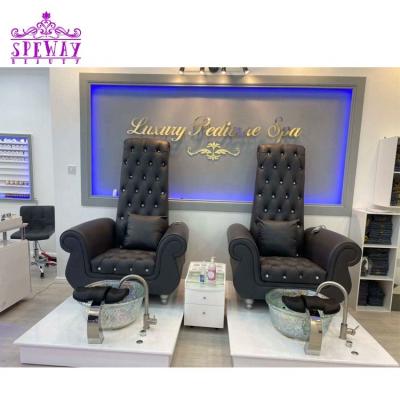 China Luxury Jet Spa Salon Gray Pipeless Pedicure Good Customer Reviews Chairs With Vibration Massage for sale