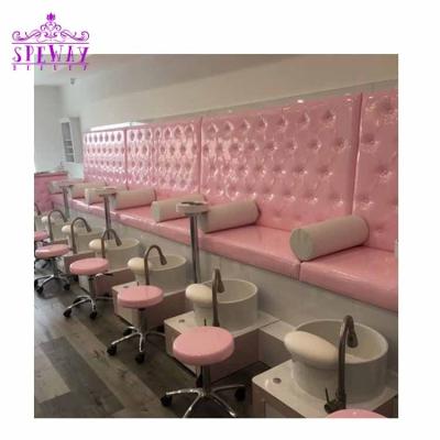 China 2021 Luxury Factory Used Pink Spa Chairs Nail Pedicure Manicure Chairs Wholesale for sale